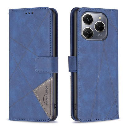 Tecno Spark 20 Pro 5G Rhombus Texture Leather Phone Case with Magnetic Buckle and Card Holder