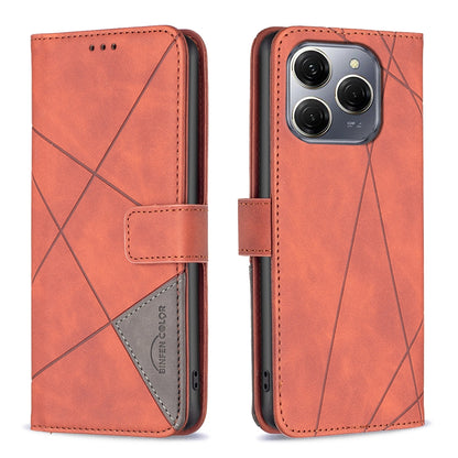 Tecno Spark 20 Pro 5G Rhombus Texture Leather Phone Case with Magnetic Buckle and Card Holder