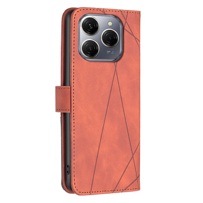 Tecno Spark 20 Pro 5G Rhombus Texture Leather Phone Case with Magnetic Buckle and Card Holder