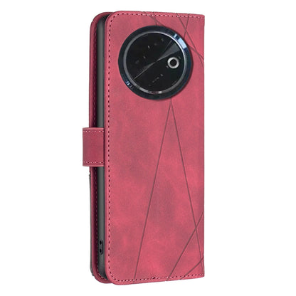 Tecno Spark 30C Rhombus Texture Leather Phone Case with Magnetic Buckle and Card Holder