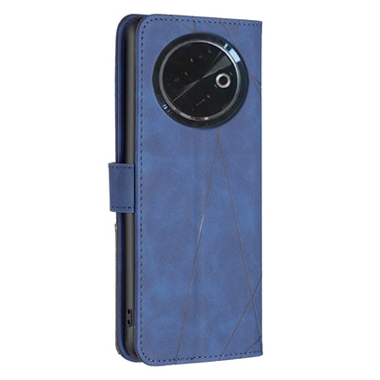 Tecno Spark 30C Rhombus Texture Leather Phone Case with Magnetic Buckle and Card Holder