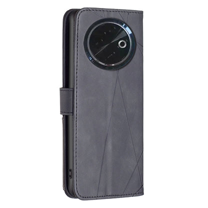 Tecno Spark 30C Rhombus Texture Leather Phone Case with Magnetic Buckle and Card Holder