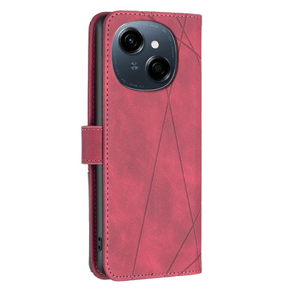 Tecno Spark Go 1 Rhombus Texture Leather Phone Case with Magnetic Buckle and Card Holder