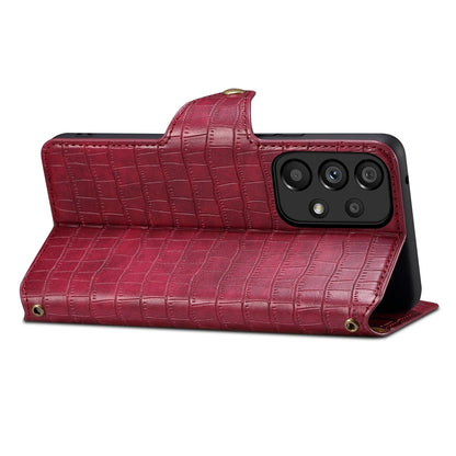 Samsung Galaxy A23 5G Denior Leather Case - Crocodile Texture with Oil Edge, Wallet & Kickstand Features