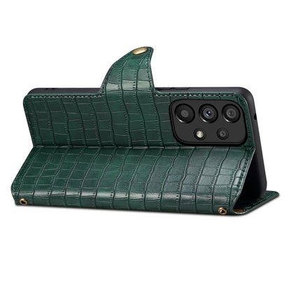 Samsung Galaxy A23 5G Denior Leather Case - Crocodile Texture with Oil Edge, Wallet & Kickstand Features