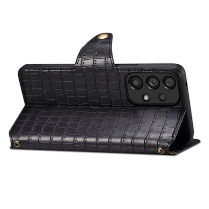 Samsung Galaxy A23 5G Denior Leather Case - Crocodile Texture with Oil Edge, Wallet & Kickstand Features