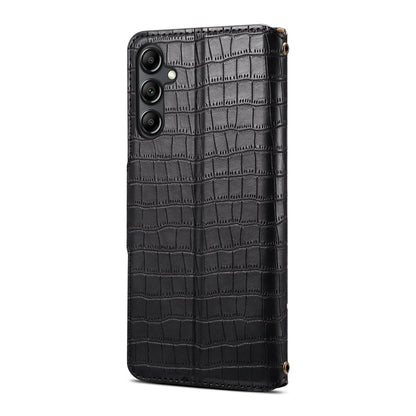 Samsung Galaxy A05s Denior Leather Case - Crocodile Texture with Oil Edge, Wallet & Kickstand Features