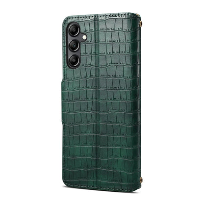 Samsung Galaxy A24 5G Denior Leather Case - Crocodile Texture with Oil Edge, Wallet & Kickstand Features