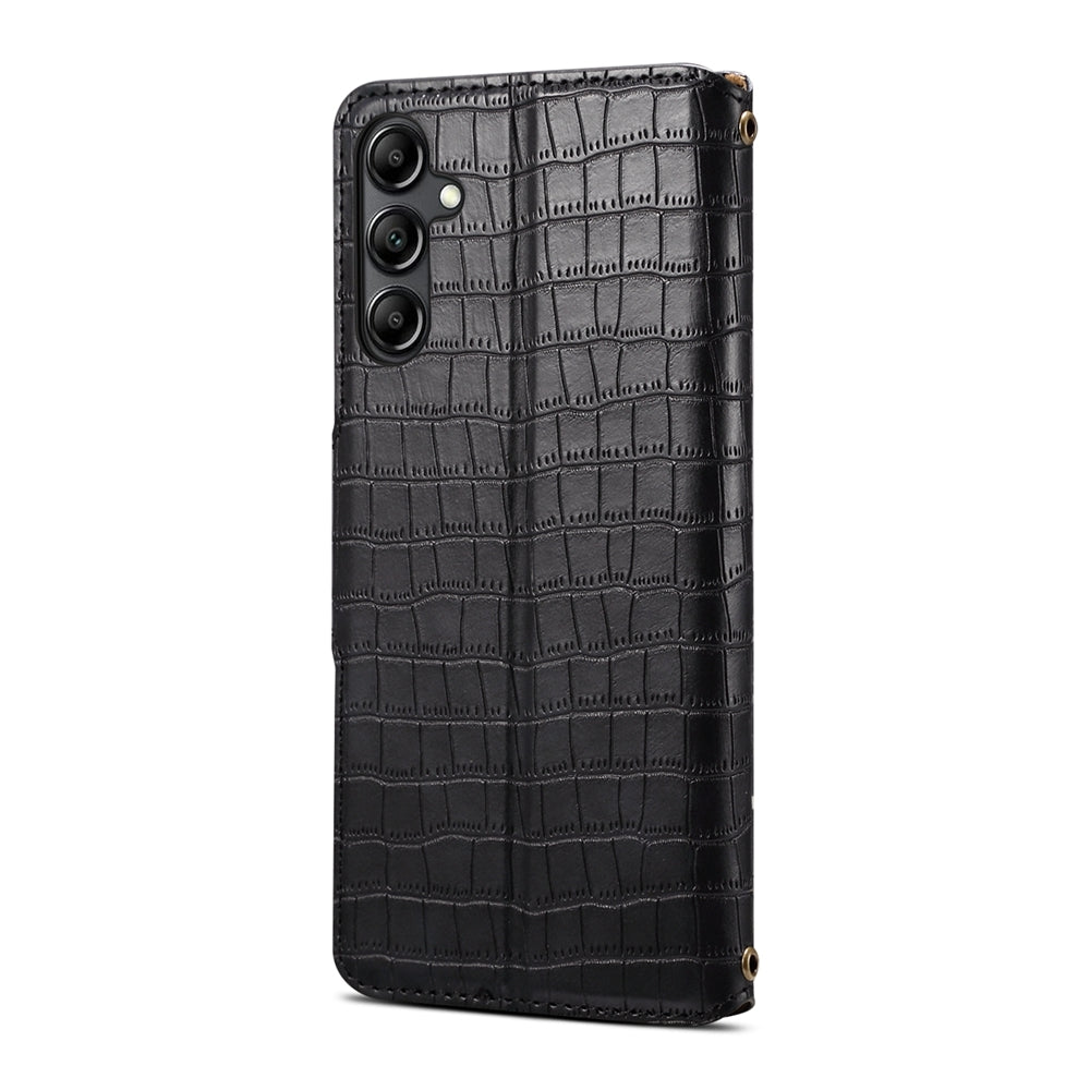 Samsung Galaxy A24 5G Denior Leather Case - Crocodile Texture with Oil Edge, Wallet & Kickstand Features