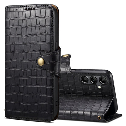 Samsung Galaxy A54 5G Denior Leather Case - Crocodile Texture with Oil Edge, Wallet & Kickstand Features