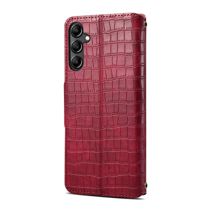 Samsung Galaxy S23 FE Denior Leather Case - Crocodile Texture with Oil Edge, Wallet & Kickstand Features