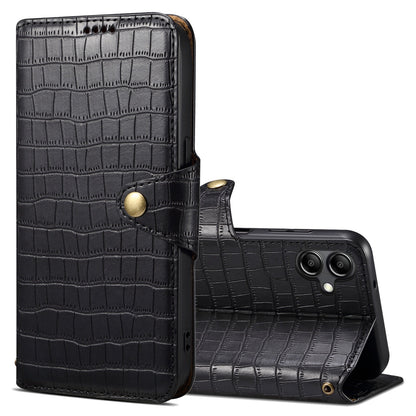 Samsung Galaxy A05 Denior Leather Case - Crocodile Texture with Oil Edge, Wallet & Kickstand Features