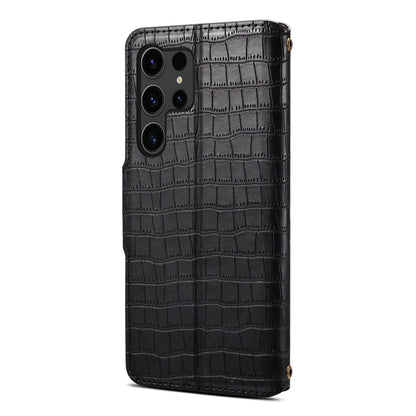 Samsung Galaxy A05 Denior Leather Case - Crocodile Texture with Oil Edge, Wallet & Kickstand Features