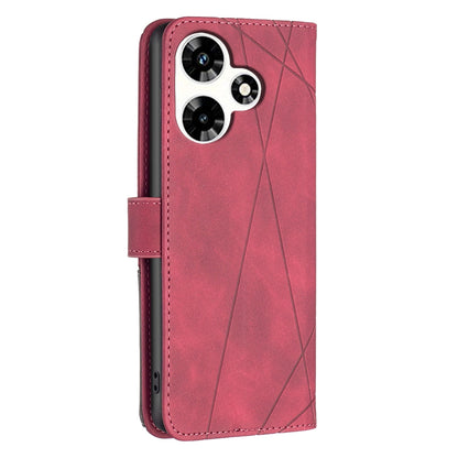 Infinix Hot 30 Rhombus Texture Leather Phone Case with Magnetic Buckle and Card Holder