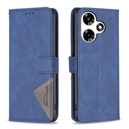 Infinix Hot 30 Rhombus Texture Leather Phone Case with Magnetic Buckle and Card Holder