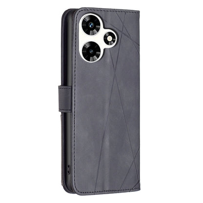 Infinix Hot 30 Rhombus Texture Leather Phone Case with Magnetic Buckle and Card Holder