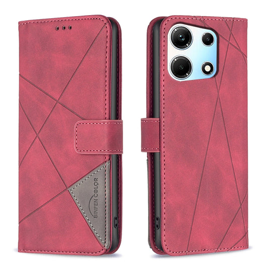 Infinix Note 30 5G Rhombus Texture Leather Phone Case with Magnetic Buckle and Card Holder