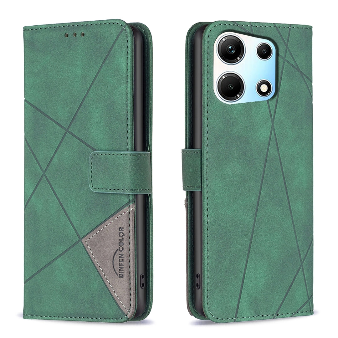 Infinix Note 30 5G Rhombus Texture Leather Phone Case with Magnetic Buckle and Card Holder