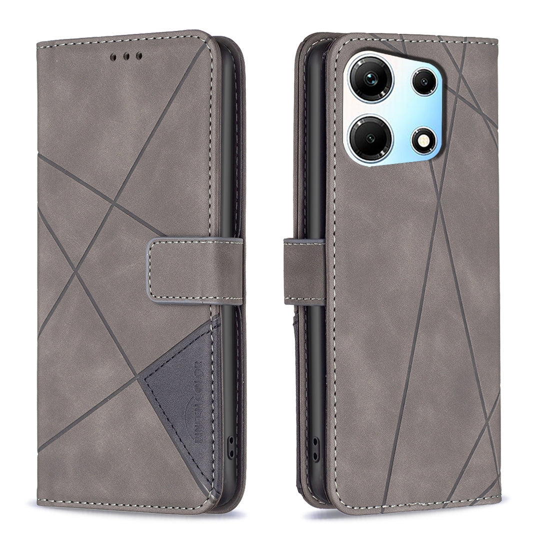 Infinix Note 30 5G Rhombus Texture Leather Phone Case with Magnetic Buckle and Card Holder