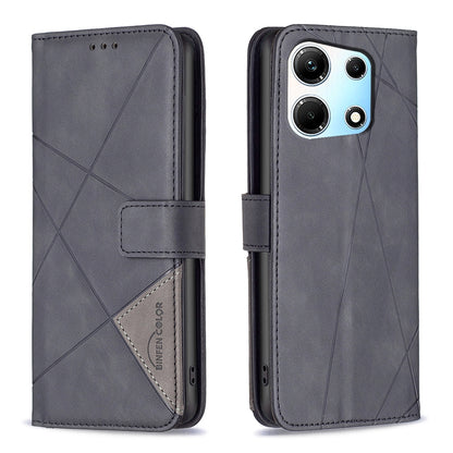 Infinix Note 30 5G Rhombus Texture Leather Phone Case with Magnetic Buckle and Card Holder