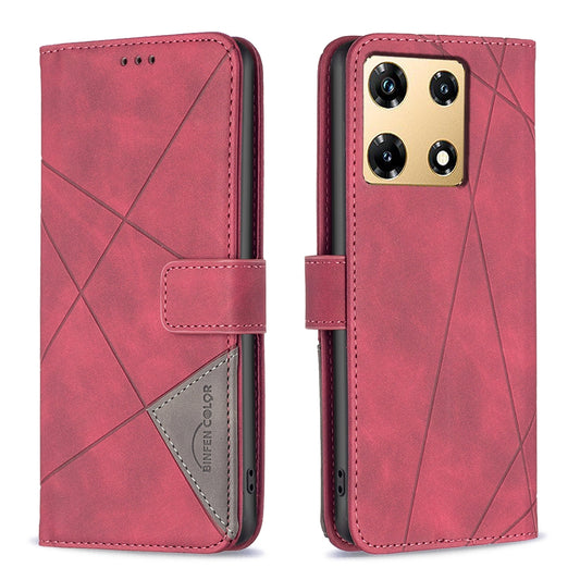 Infinix Note 30 Pro Rhombus Texture Leather Phone Case with Magnetic Buckle and Card Holder