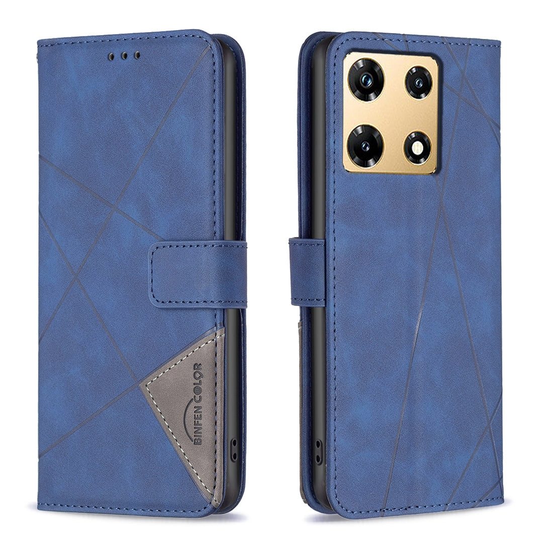 Infinix Note 30 Pro Rhombus Texture Leather Phone Case with Magnetic Buckle and Card Holder