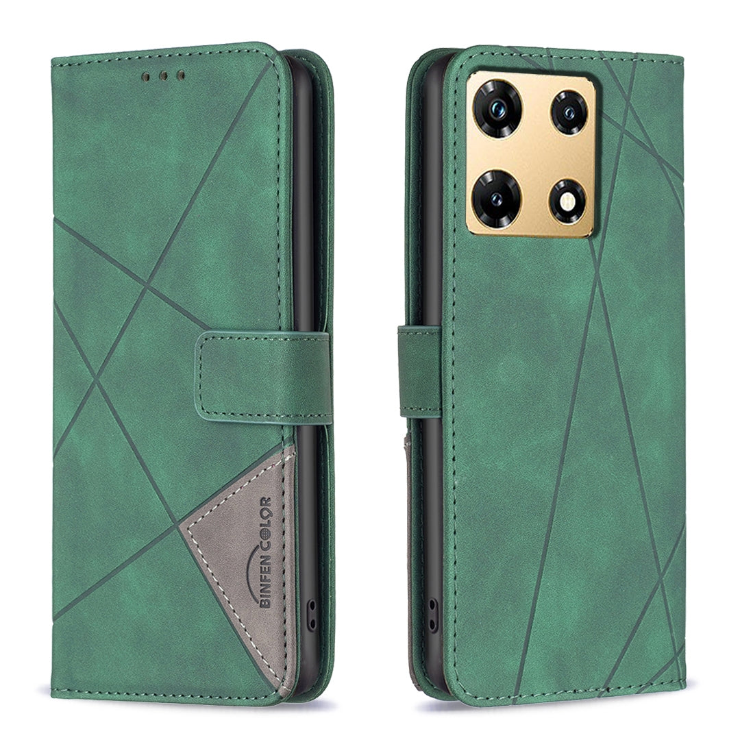 Infinix Note 30 Pro Rhombus Texture Leather Phone Case with Magnetic Buckle and Card Holder