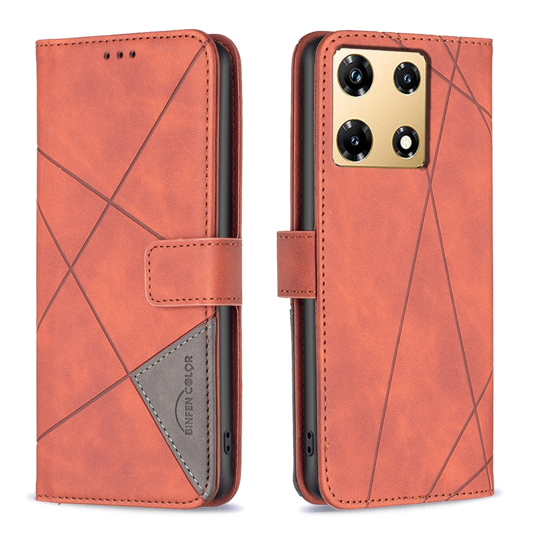 Infinix Note 30 Pro Rhombus Texture Leather Phone Case with Magnetic Buckle and Card Holder