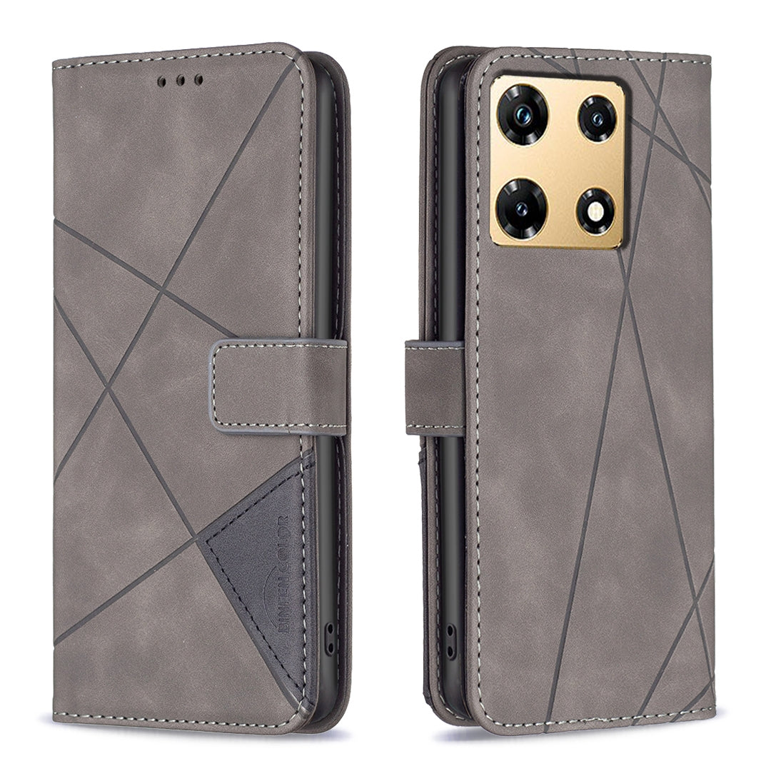 Infinix Note 30 Pro Rhombus Texture Leather Phone Case with Magnetic Buckle and Card Holder