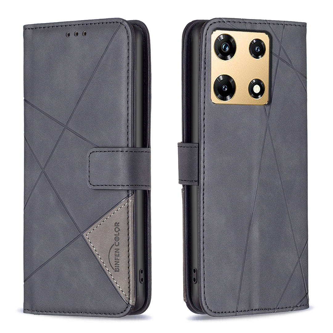 Infinix Note 30 Pro Rhombus Texture Leather Phone Case with Magnetic Buckle and Card Holder