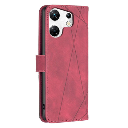 Infinix Zero 30 4G Rhombus Texture Leather Phone Case with Magnetic Buckle and Card Holder