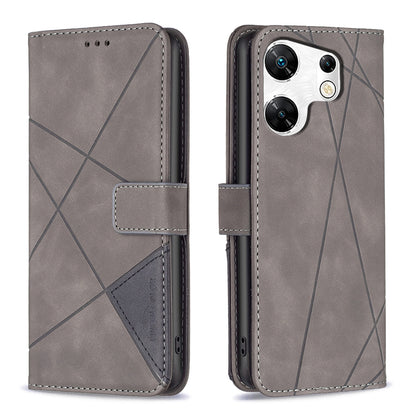 Infinix Zero 30 4G Rhombus Texture Leather Phone Case with Magnetic Buckle and Card Holder