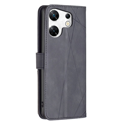 Infinix Zero 30 4G Rhombus Texture Leather Phone Case with Magnetic Buckle and Card Holder