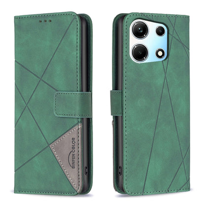 Infinix Zero 30 5G Rhombus Texture Leather Phone Case with Magnetic Buckle and Card Holder