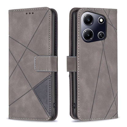 Infinix Note 30i Rhombus Texture Leather Phone Case with Magnetic Buckle and Card Holder