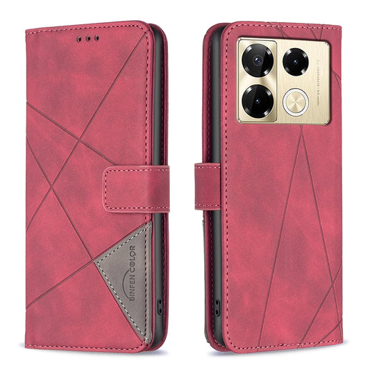 Infinix Note 40 Pro+ 5G Rhombus Texture Leather Phone Case with Magnetic Buckle and Card Holder