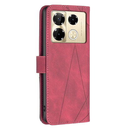 Infinix Note 40 Pro+ 5G Rhombus Texture Leather Phone Case with Magnetic Buckle and Card Holder