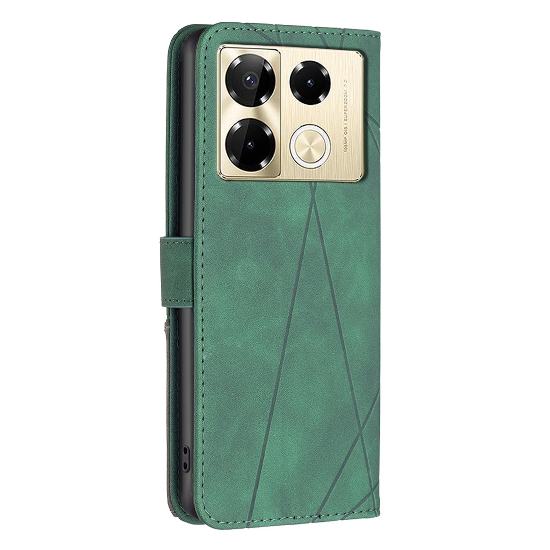 Infinix Note 40 Pro+ 5G Rhombus Texture Leather Phone Case with Magnetic Buckle and Card Holder