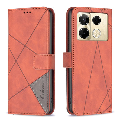 Infinix Note 40 Pro+ 5G Rhombus Texture Leather Phone Case with Magnetic Buckle and Card Holder