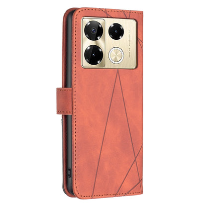 Infinix Note 40 Pro+ 5G Rhombus Texture Leather Phone Case with Magnetic Buckle and Card Holder