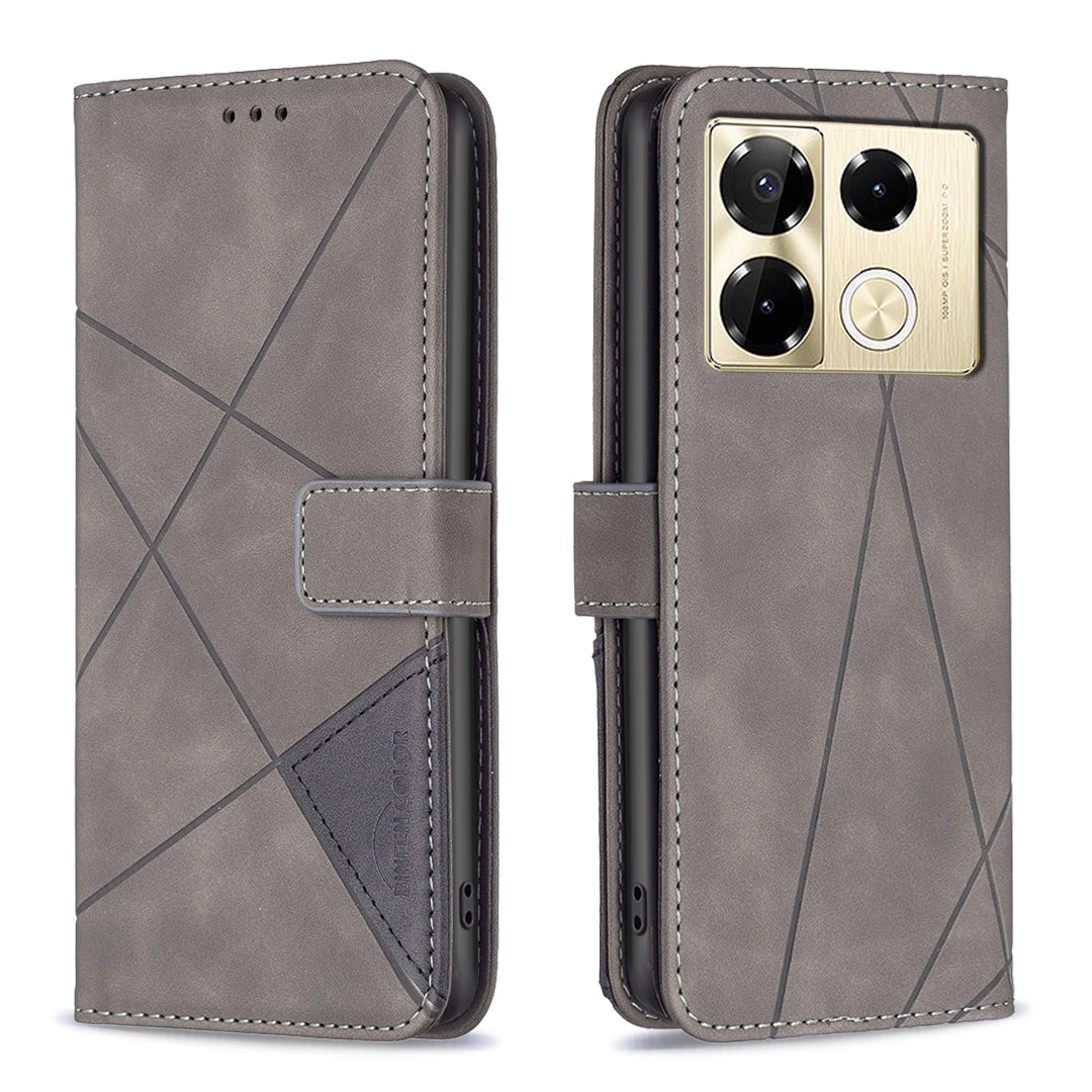 Infinix Note 40 Pro 4G Rhombus Texture Leather Phone Case with Magnetic Buckle and Card Holder