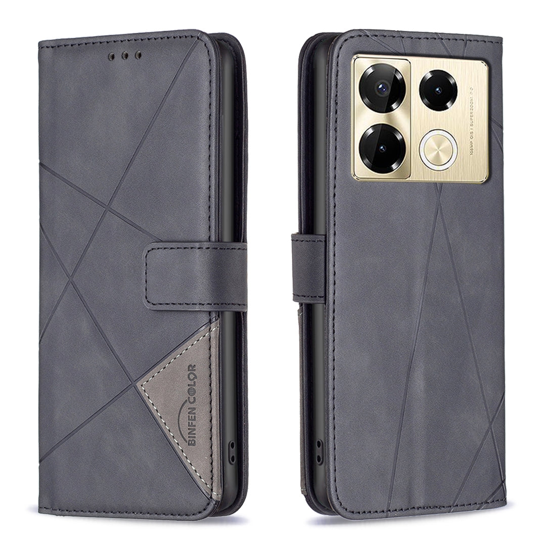 Infinix Note 40 Pro+ 5G Rhombus Texture Leather Phone Case with Magnetic Buckle and Card Holder