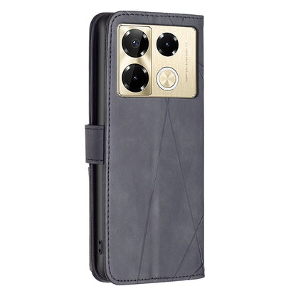 Infinix Note 40 Pro 5G Rhombus Texture Leather Phone Case with Magnetic Buckle and Card Holder