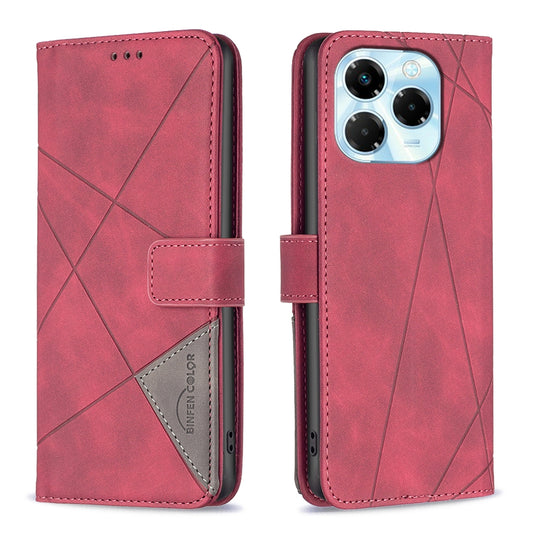 Infinix Note 40X 5G Rhombus Texture Leather Phone Case with Magnetic Buckle and Card Holder