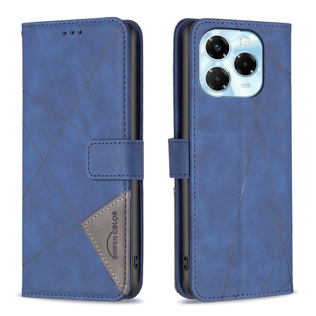 Infinix Note 40X 5G Rhombus Texture Leather Phone Case with Magnetic Buckle and Card Holder