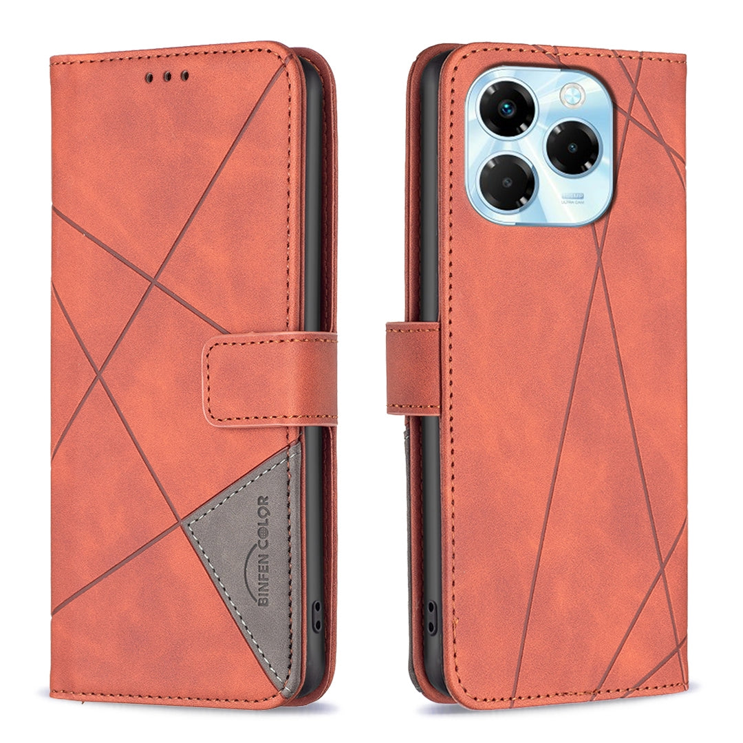 Infinix Note 40X 5G Rhombus Texture Leather Phone Case with Magnetic Buckle and Card Holder