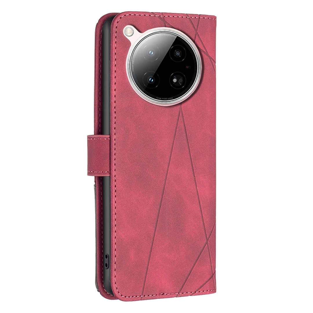 Infinix Zero 40 4G Rhombus Texture Leather Phone Case with Magnetic Buckle and Card Holder