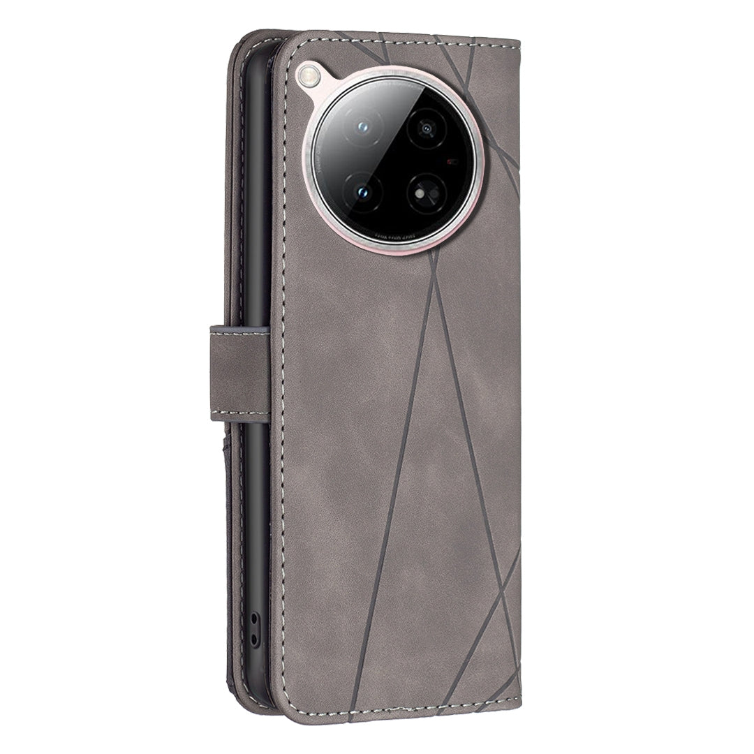 Infinix Zero 40 4G Rhombus Texture Leather Phone Case with Magnetic Buckle and Card Holder