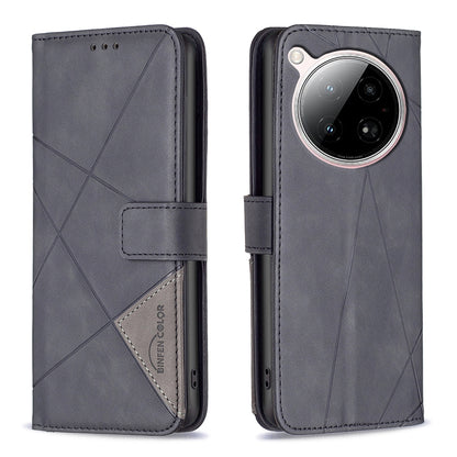 Infinix Zero 40 4G Rhombus Texture Leather Phone Case with Magnetic Buckle and Card Holder