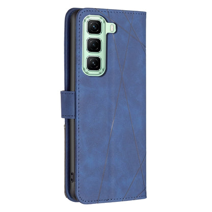 Infinix Hot 50 5G Rhombus Texture Leather Phone Case with Magnetic Buckle and Card Holder